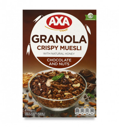 Сніданки сухі Axa Мюслі з шоколадом і горіхами 270г