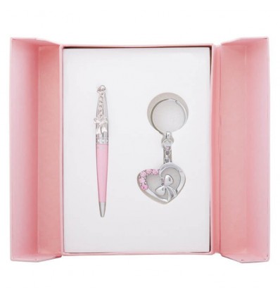 Набір подарунковий Love: ручка кулькова + брелок, рожевий LS.122017-10