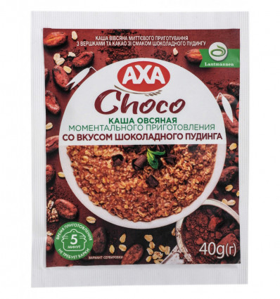 Каша овсяная Axa со сливками и какао вкус шоколадного пудинга 40г