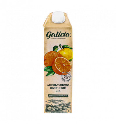 Сок Galicia пастеризованный апельсиново-яблочный 1л