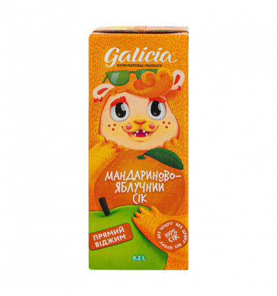 Сок Galicia пастеризованный мандариново-яблочный 0.2л