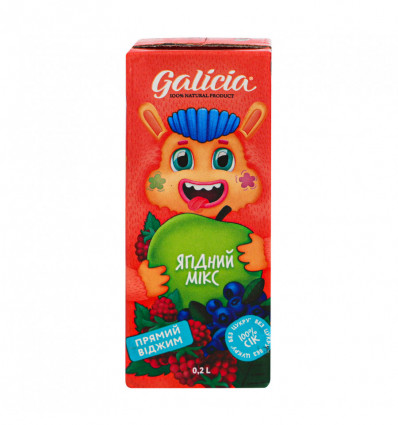 Сок Galicia Ягодный микс с мякотью из смеси фруктов 0.2л