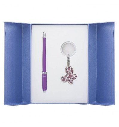 Набір подарунковий Night Moth: ручка кулькова + брелок, фіолетовий LS.122018-07