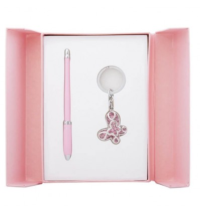Набір подарунковий Night Moth: ручка кулькова + брелок, рожевий LS.122018-10