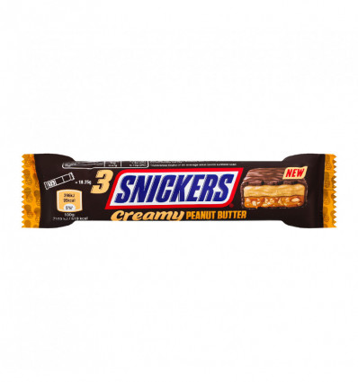 Батончик Snickers Creamy peanut butter 3*18.25г/уп