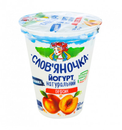 Йогурт Слов`яночка Персик натуральный 3% 260г