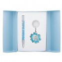 Набор подарочный Bloom: ручка шариковая + брелок, синий LS.122019-02