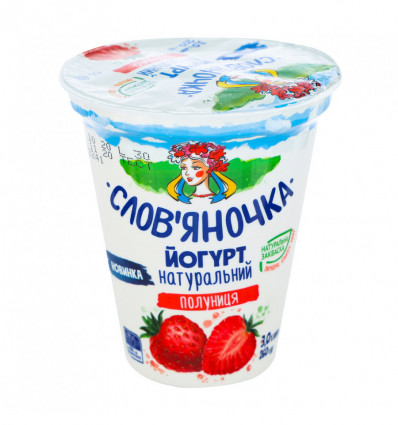 Йогурт Слов`яночка Полуниця натуральний 3% 260г
