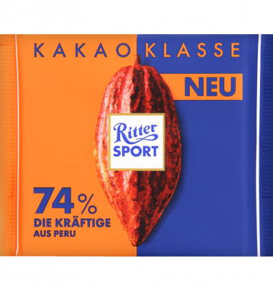 Шоколад Ritter Sport Перу чорний 74% 100г