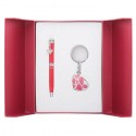 Набор подарочный Romance: ручка шариковая + брелок, красный LS.122020-05