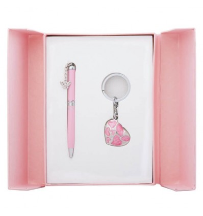 Набор подарочный Romance: ручка шариковая + брелок, розовый LS.122020-10