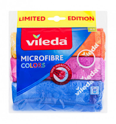 Серветка Vileda Colors мікрофіброва 3шт/уп