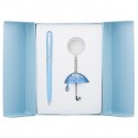Набір подарунковий Umbrella: ручка кулькова + брелок, бірюзовий LS.122022-06