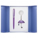 Набор подарочный Umbrella: ручка шариковая + брелок, фиолетовый LS.122022-07