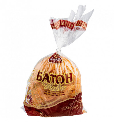 Батон Цар хліб Нива разрезанный пополам нарезаный ломтиками 250г