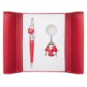 Набор подарочный Beetle: ручка шариковая + брелок, красный LS.122023-05