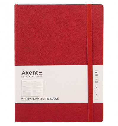 Еженедельник недатированный Axent Partner Soft L, 8605-21-06-A, 190x250 мм, 96 листов, красный