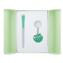Набір подарунковий Apple: ручка кулькова + брелок, зелений LS.122024-04