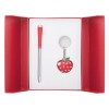 Набір подарунковий Apple: ручка кулькова + брелок, червоний LS.122024-05