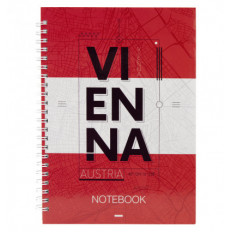 Блокнот на спирали Axent Flags Vienna 8032-07-A, A5, 145x210 мм, 96 листов, клетка, твердая обложка