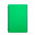 Зошит для нотаток RAIN, А5, 80 арк., клітинка, пластикова обкладинка, зелений