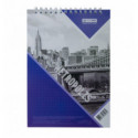Блокнот на пружине сверху METROPOLIS, А5, 48 л., клетка, карт. обл., синий ( BM.24545101-02 )