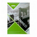 Блокнот на пружине сверху METROPOLIS, А5, 48 л., клетка, карт. обл., салатовый ( BM.24545101-15 )