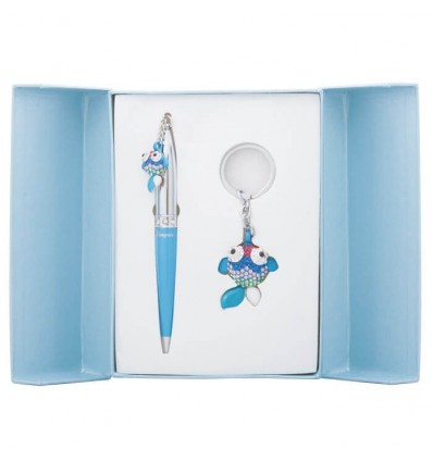 Набір подарунковий Goldfish: ручка кулькова + брелок, синій LS.122025-02