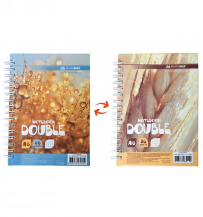 Книга записна DOUBLE, А6, 96 арк., клітинка, тверда ламінована обкладинка, жовта/золотиста ( BM.2467