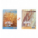 Книга записна DOUBLE, А6, 96 арк., клітинка, тверда ламінована обкладинка, жовта/золотиста ( BM.2467