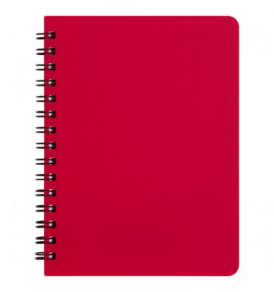 Тетрадь для записей BRIGHT, А6, 60 л., клетка, пластиковая обложка, красная