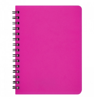 Тетрадь для записей BRIGHT, А6, 60 л., клетка, пластиковая обложка, розовая
