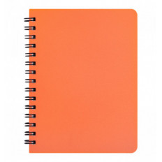 Тетрадь для записей BRIGHT, А6, 60 л., клетка, пластиковая обложка, оранжевая
