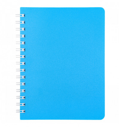 Тетрадь для записей BRIGHT, А6, 60 л., клетка, пластиковая обложка, голубая