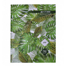 Книга канцелярська FLORISTICA, А4, 192 арк., клітинка, офсет, тв. лам. обкл., зелена BM.24419101-04
