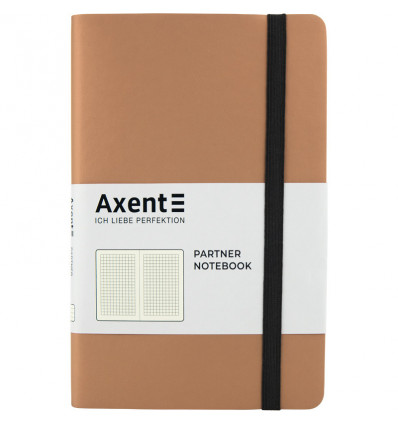 Книга записная Axent Partner Soft 8206-35-A, A5-, 125x195 мм, 96 листов, клетка, гибкая обложка, зол