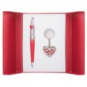 Набір подарунковий Miracle: ручка кулькова + брелок, червоний LS.122026-05