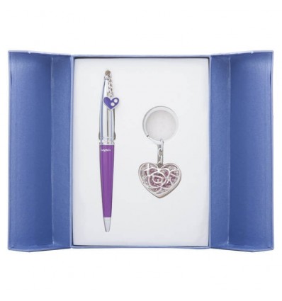 Набор подарочный Miracle: ручка шариковая + брелок, фиолетовый LS.122026-07