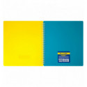 Тетрадь для записей UKRAINE, В5, 96 л., клетка, с разделителем, пластиковая обложка, желтая/голубая
