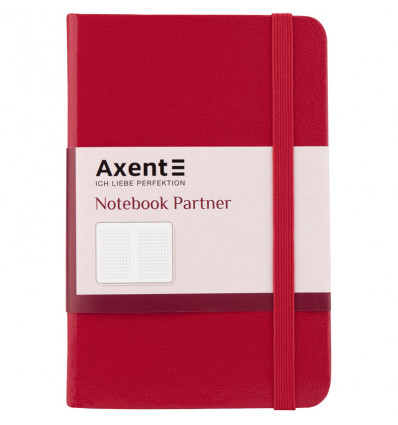 Книга записна Axent Partner 8301-03-A, A6-, 95x140 мм, 96 аркушів, клітинка, тверда обкл, червона