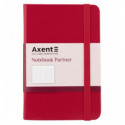 Книга записна Axent Partner 8301-03-A, A6-, 95x140 мм, 96 аркушів, клітинка, тверда обкладинка, черв