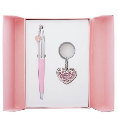 Набор подарочный Miracle: ручка шариковая + брелок, розовый LS.122026-10