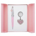 Набір подарунковий Miracle: ручка кулькова + брелок, рожевий LS.122026-10