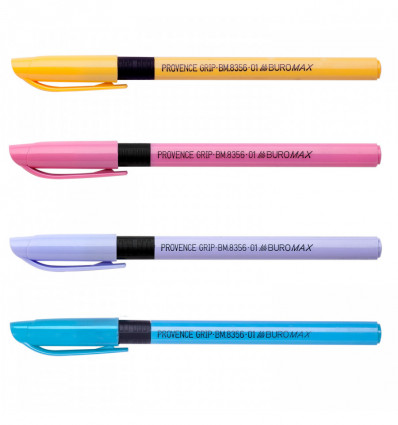 Ручка масляна PROVENCE GRIP, PASTEL BM.8356-01, 0,5 мм, гум. грип, тригр. корпус, синя