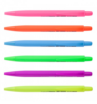 Ручка масляна автоматична TROPICAL TOUCH, RUBBER TOUCH BM.8272, 0,7 мм, пласт.корпус, синя
