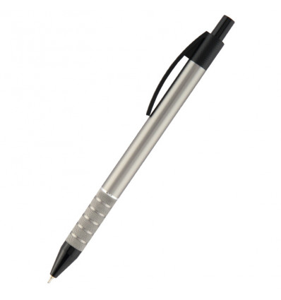 Ручка масляна автоматична Axent Prestige AB1086-03-02, синя, 0.7 мм, корпус сірий