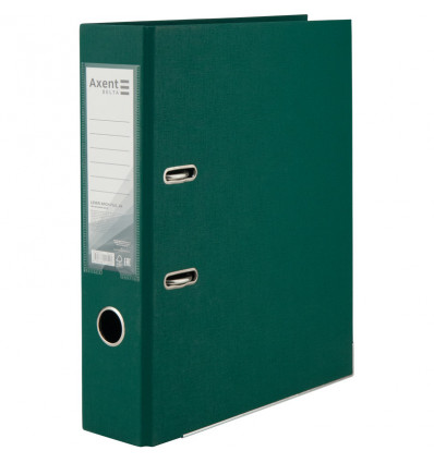 Папка-регистратор Axent Delta D1712-23P, двусторонняя, A4, 75 мм, разобранная, темно-зеленая
