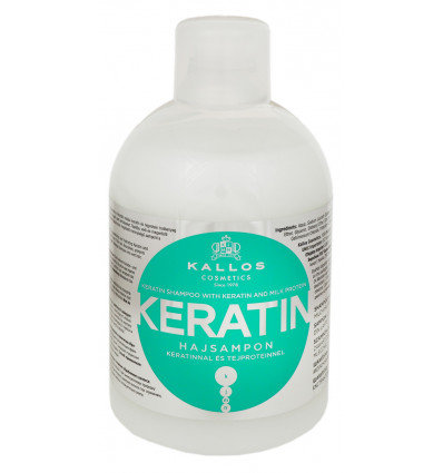 Шампунь Kallos Keratin с кератином и экстрактом молочного протеина для поврежденных волос 1л