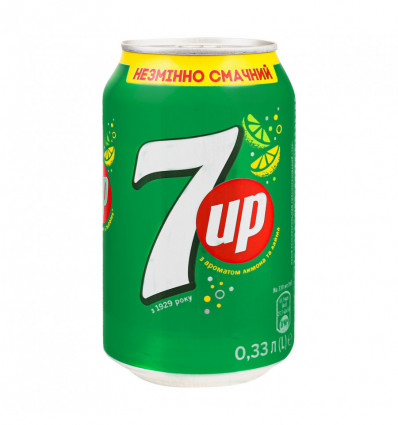 Напиток 7Up безалкогольный сильногазированный с ароматом лимона и лайма 0,33л