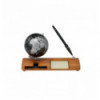 Глобус (10.6см) black silver на дер. подст. с ручкой и визитниц., цвет: темная вишня